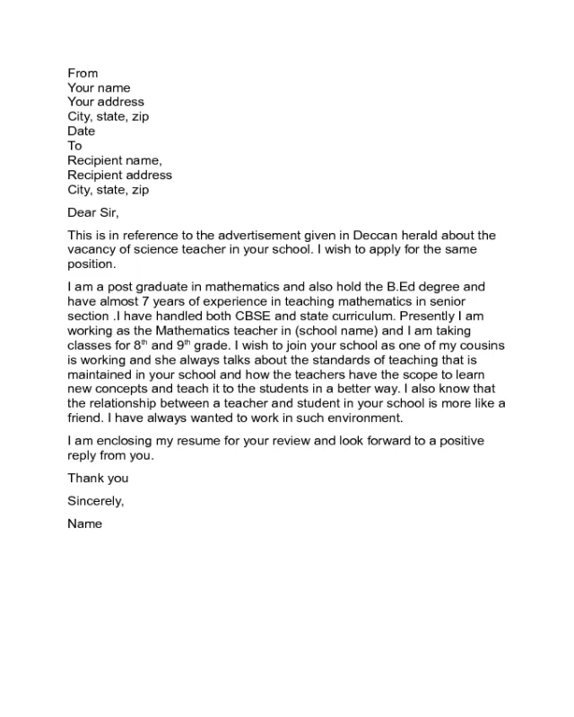 43587 teacher cover letter tips