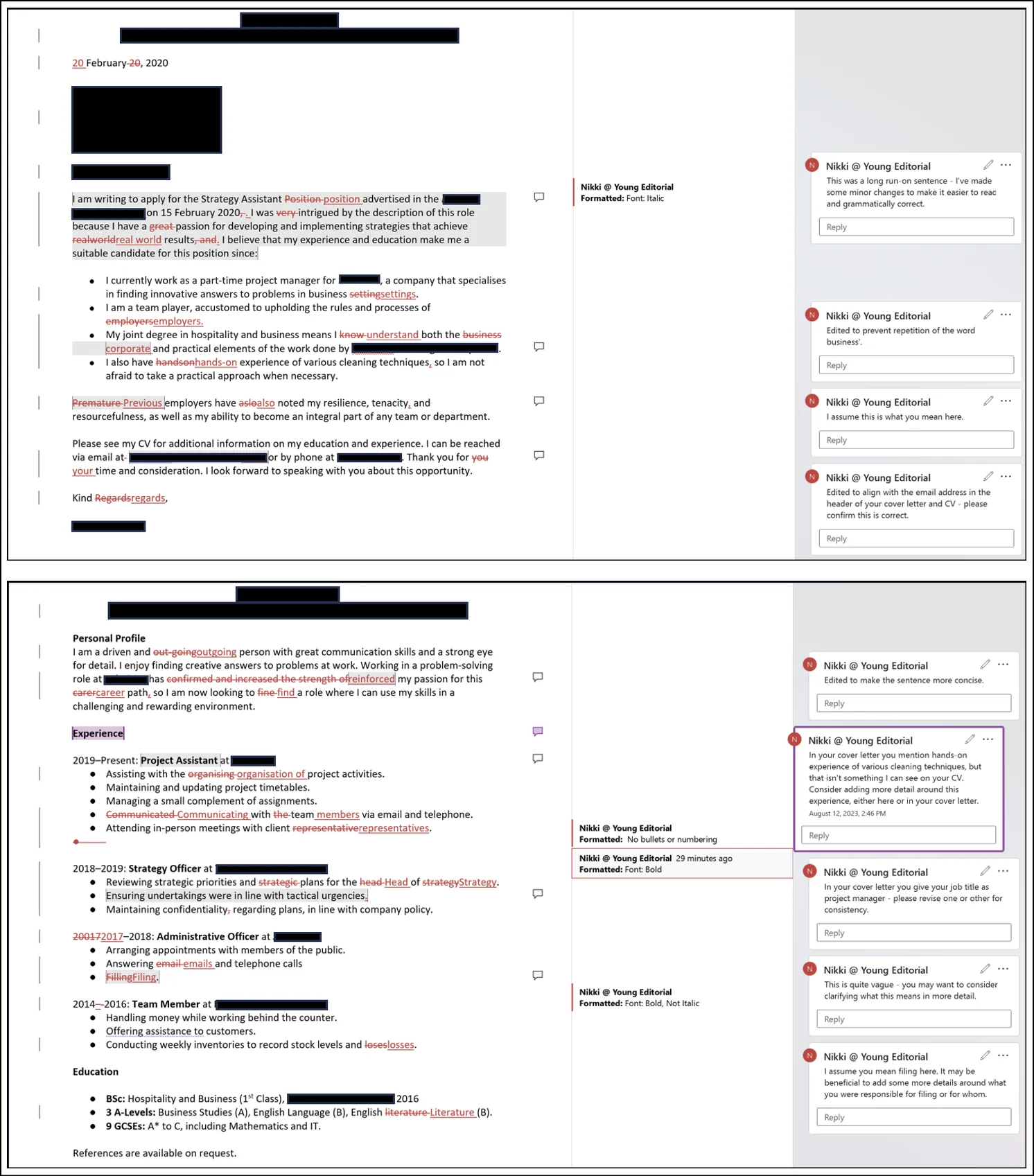 43595 cv vs cover letter