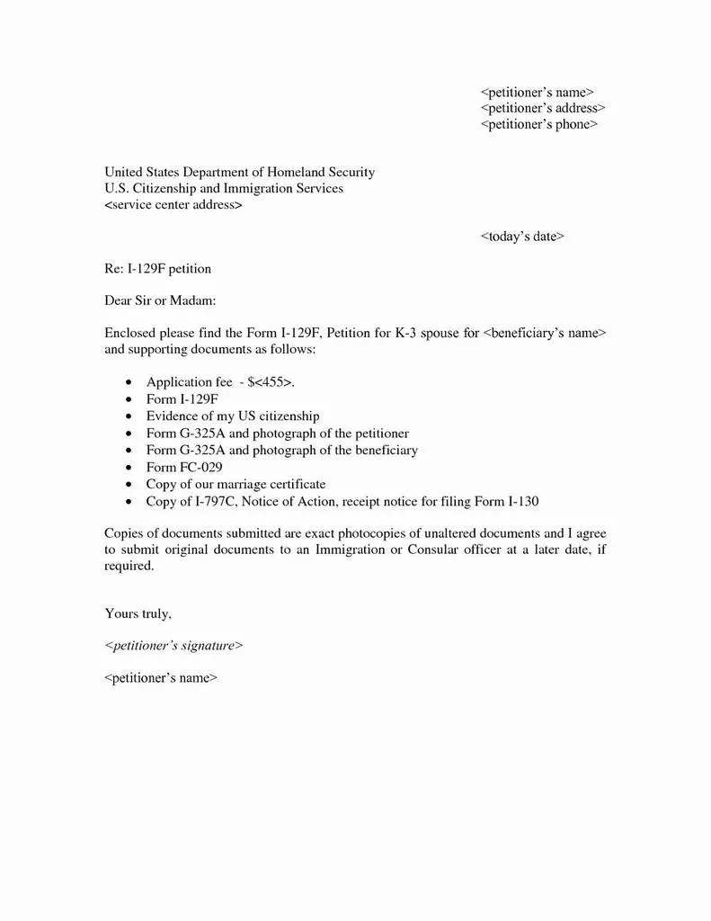 43603 petition cover letter mistakes