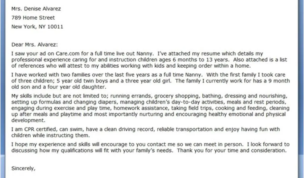 43611 nanny experience