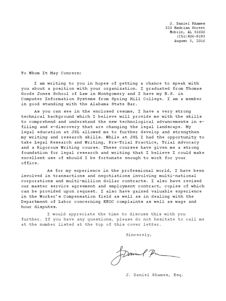 43613 cover letter formatting