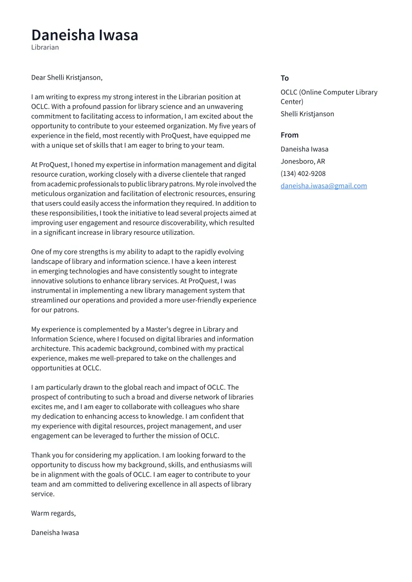 43625 librarian cover letter writing