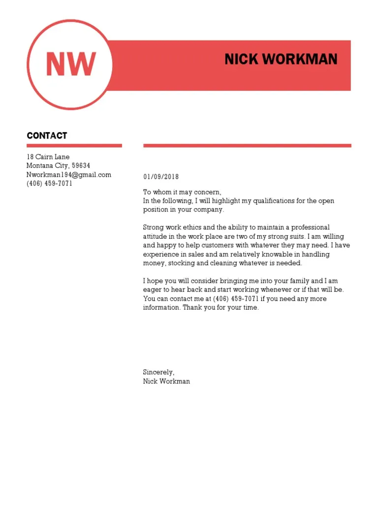 43627 cover letter elements