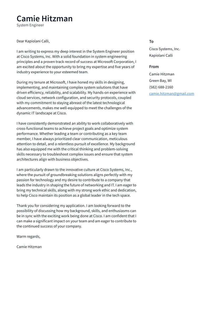 43632 cover letter formatting