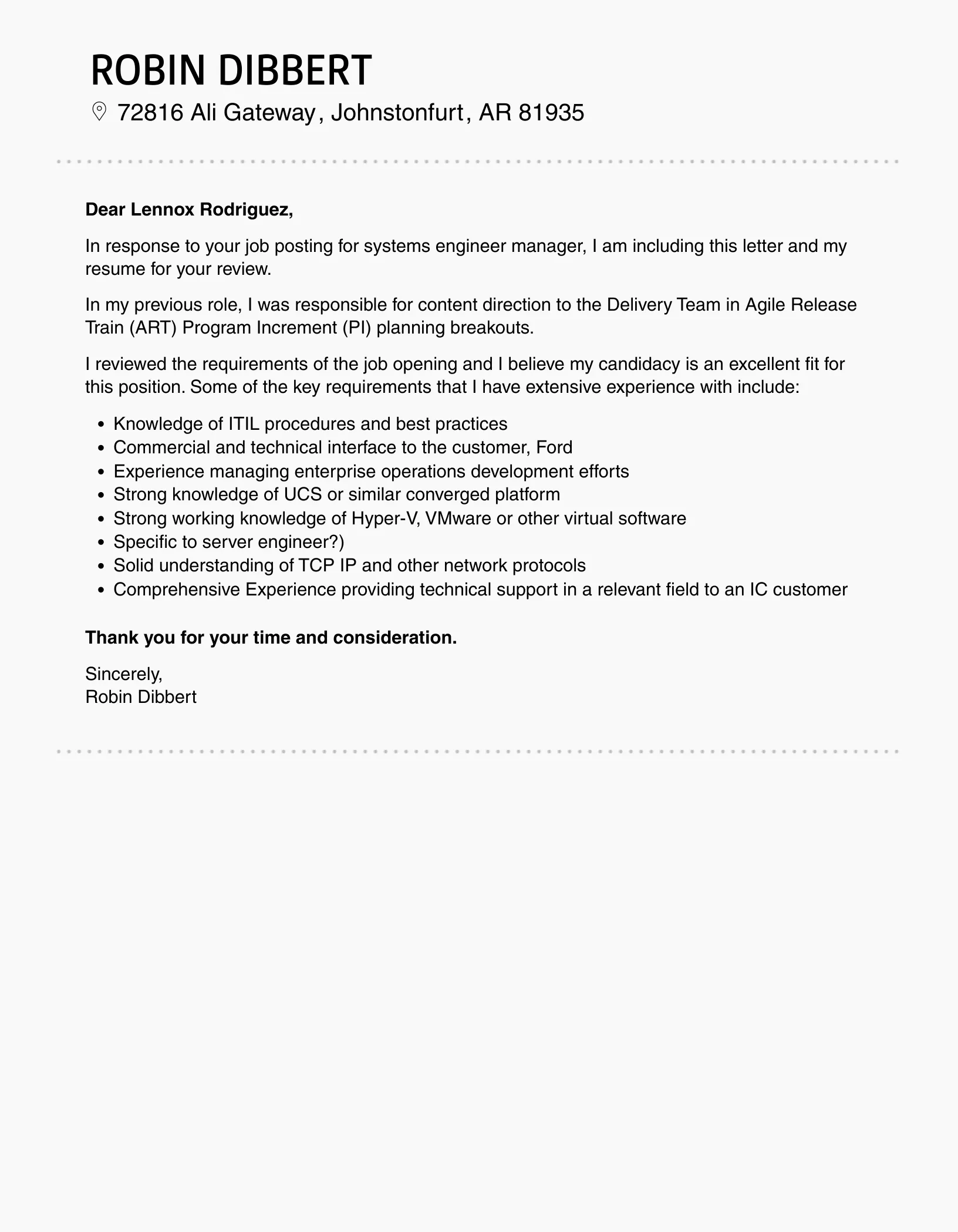 43632 systems engineer example 1