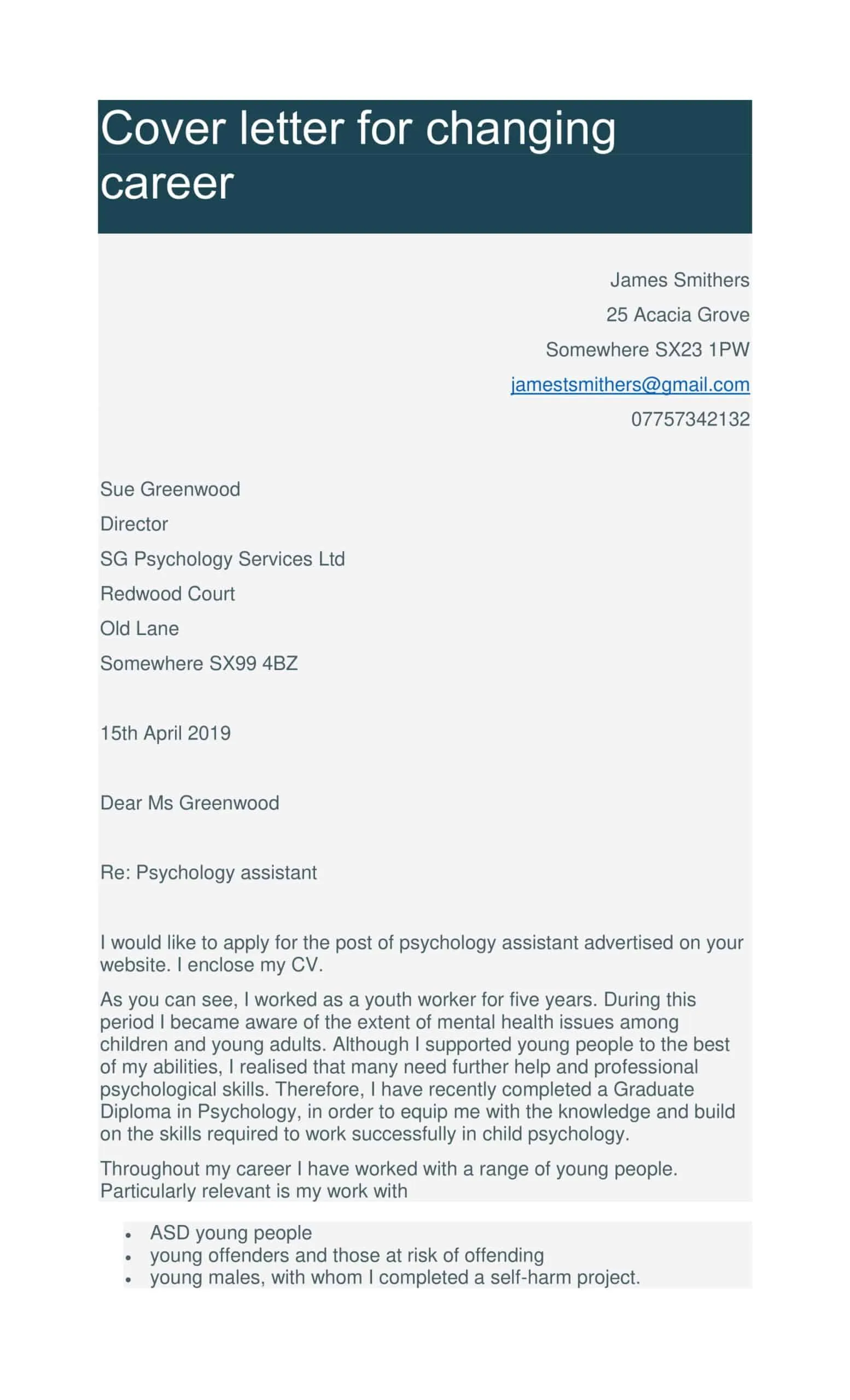 43640 cover letter formatting