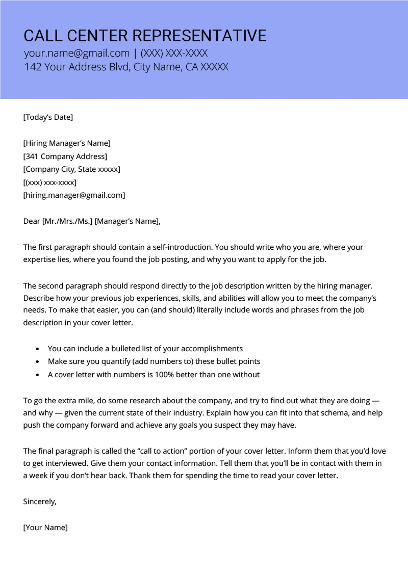 43641 technical support cover letter