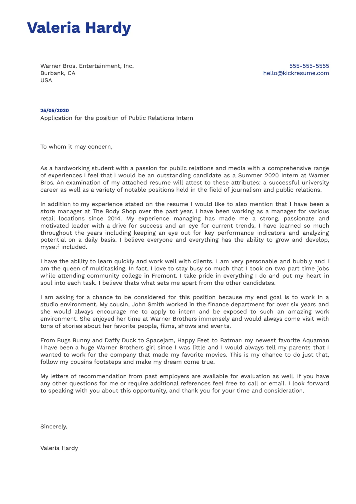 43651 cover letter formatting